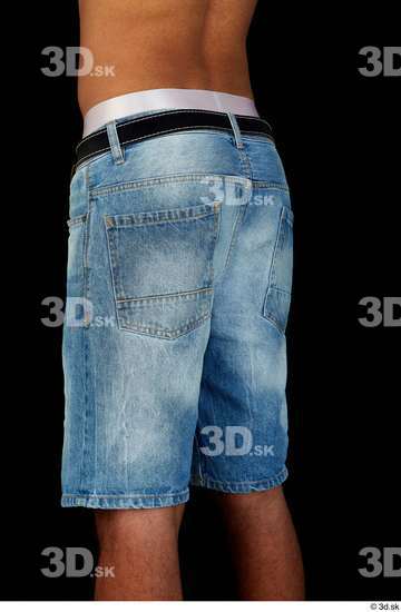 Hips Man Black Jeans Shorts Slim Studio photo references