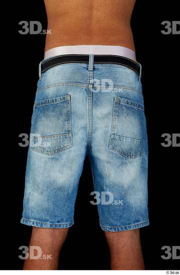 Hips Man Black Jeans Shorts Slim Studio photo references