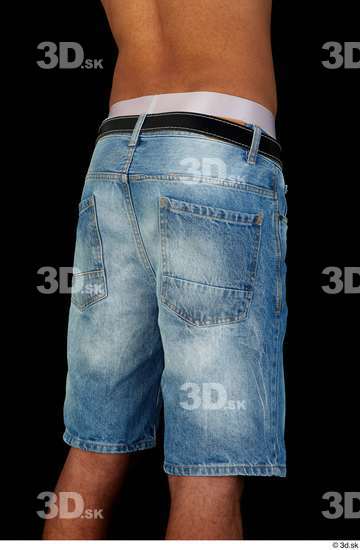 Hips Man Black Jeans Shorts Slim Studio photo references