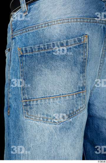 Man Black Jeans Shorts Slim Studio photo references