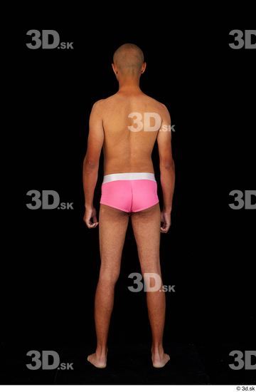 Whole Body Man Black Underwear Slim Standing Studio photo references