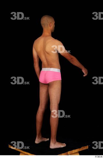 Whole Body Man Black Underwear Slim Standing Studio photo references