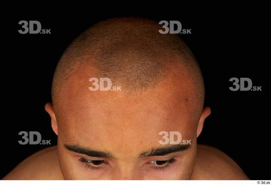 Hair Man Black Slim Bald Studio photo references