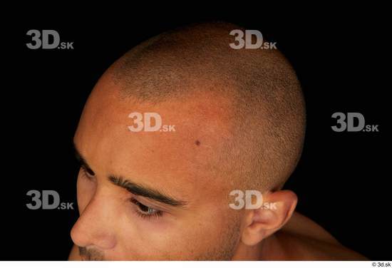 Hair Man Black Slim Bald Studio photo references