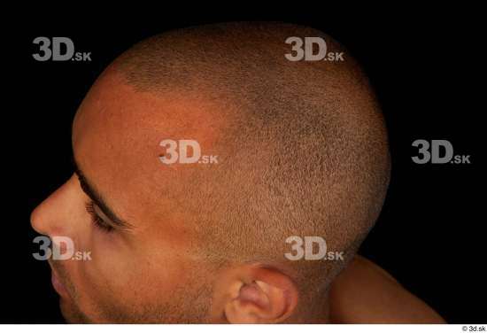 Hair Man Black Slim Bald Studio photo references