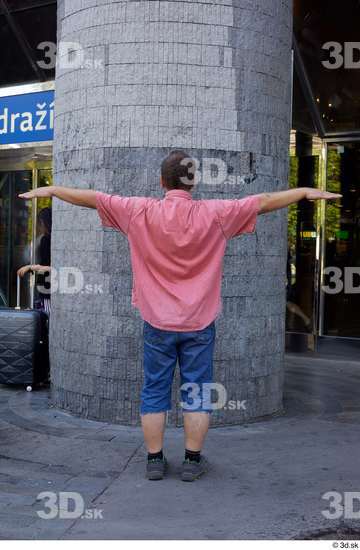 Whole Body Man T poses White Casual Chubby Standing Street photo references