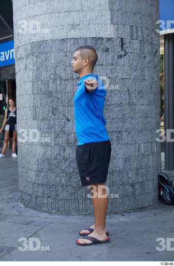 Whole Body Man T poses White Casual Slim Standing Street photo references