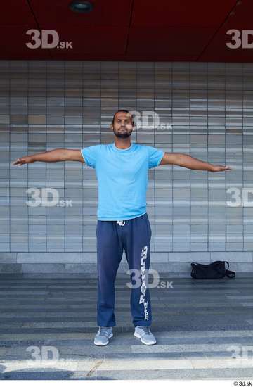 Whole Body Man T poses White Casual Slim Standing Street photo references