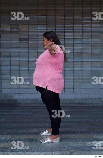 Whole Body Woman T poses White Casual Overweight Standing Street photo references