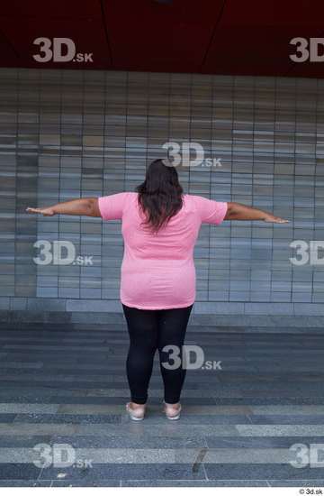 Whole Body Woman T poses White Casual Overweight Standing Street photo references