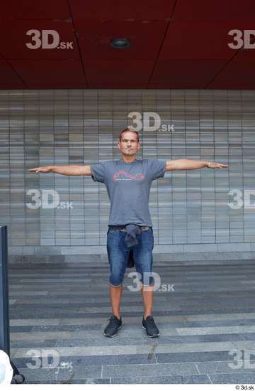 Whole Body Man T poses White Casual Slim Standing Street photo references