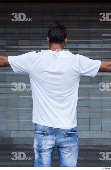 Upper Body Man White Casual Slim Street photo references