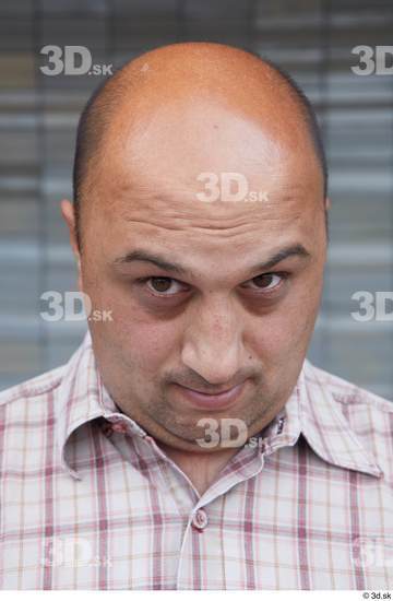 Head Man White Casual Overweight Bald Street photo references