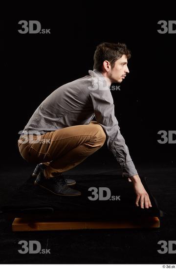 Man White Slim Male Studio Poses