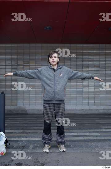 Whole Body Man T poses Casual Slim Standing Street photo references