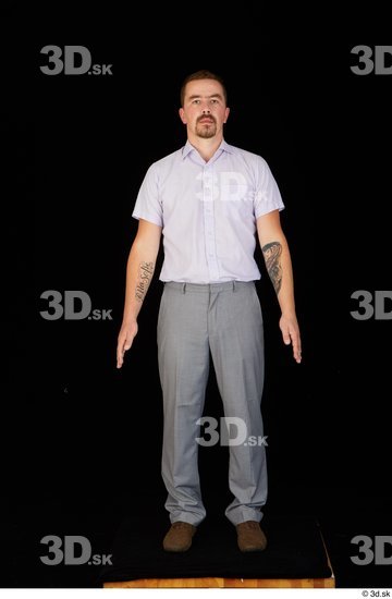 Whole Body Man Shoes Shirt Trousers Average Standing Studio photo references