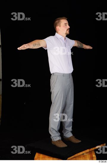 Whole Body Man Shoes Shirt Trousers Average Standing Studio photo references