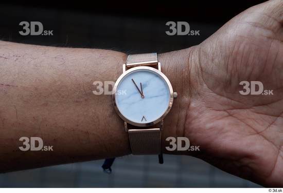 Hand Man White Casual Chubby Watch Street photo references