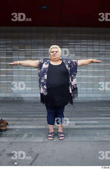 Whole Body Woman T poses White Casual Overweight Street photo references