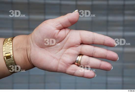 Hand Woman White Casual Overweight Street photo references