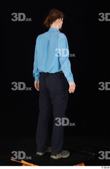 Whole Body Man White Shoes Shirt Trousers Slim Standing Studio photo references