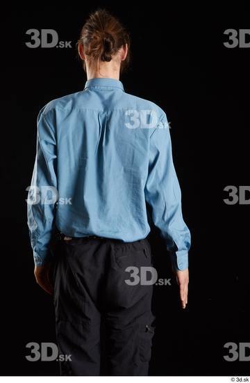 Arm Back Man White Shirt Trousers Slim Studio photo references