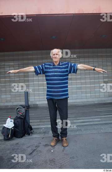 Whole Body Man T poses White Casual Slim Standing Street photo references