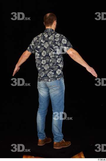 Whole Body Man White Casual Shoes Shirt Jeans Slim Standing Studio photo references