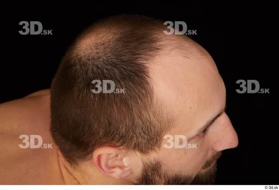 Hair Man White Slim Bald Studio photo references