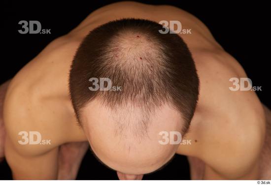 Hair Man White Slim Bald Studio photo references