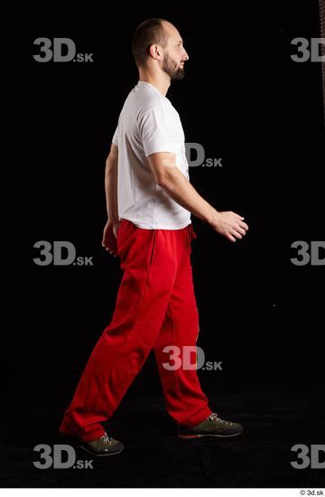 Whole Body Man White Shoes Shirt Slim Walking Panties Bearded Studio photo references