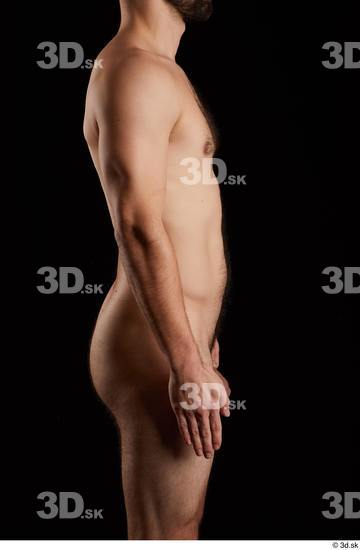 Arm Man White Nude Slim Bearded Studio photo references