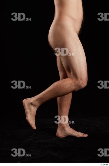 Calf Man White Nude Slim Bearded Studio photo references