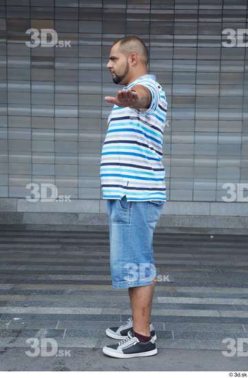 Whole Body Man T poses White Casual Chubby Standing Bearded Street photo references