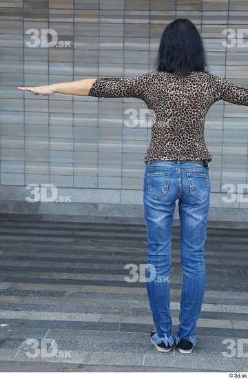 Whole Body Woman T poses White Casual Slim Standing Street photo references