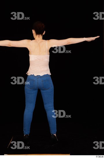 Whole Body Woman T poses White Casual Jeans Average Standing Top Studio photo references