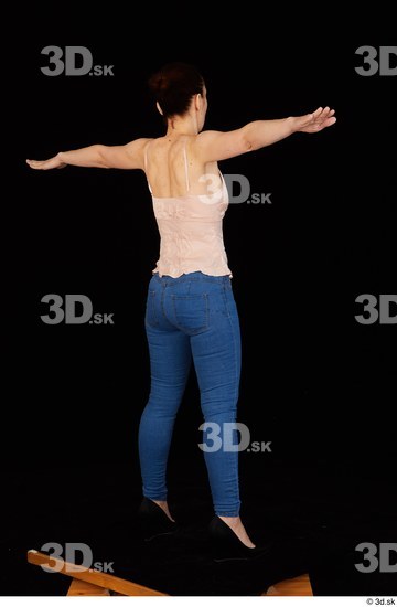 Whole Body Woman T poses White Casual Jeans Average Standing Top Studio photo references