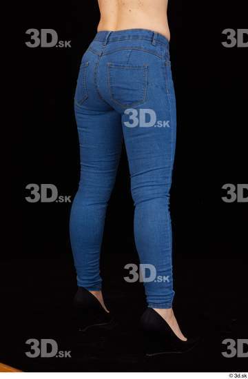 Leg Woman White Casual Jeans Average Studio photo references