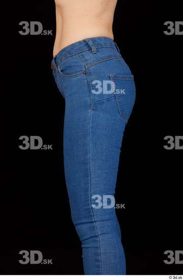 Thigh Hips Woman White Casual Jeans Average Studio photo references