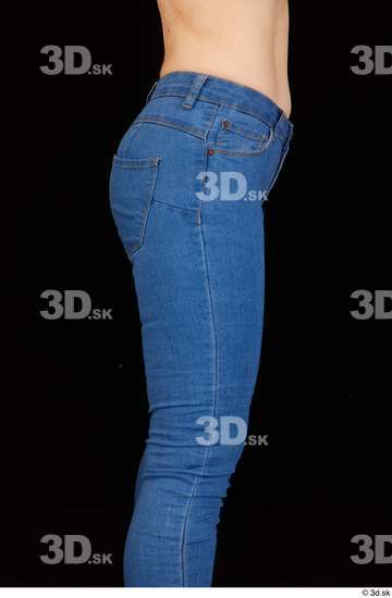 Thigh Hips Woman White Casual Jeans Average Studio photo references