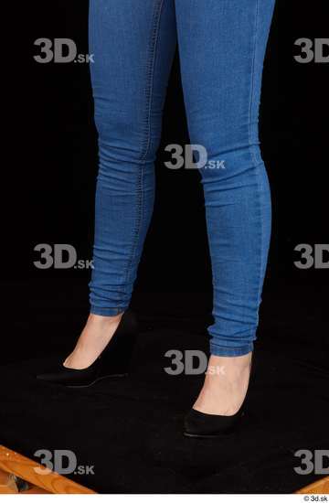 Calf Woman White Casual Jeans Average Studio photo references