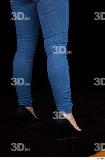 Calf Woman White Casual Jeans Average Studio photo references