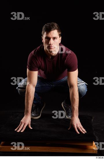 Man White Athletic Male Studio Poses