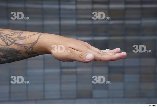 Hand Man White Tattoo Casual Chubby Street photo references