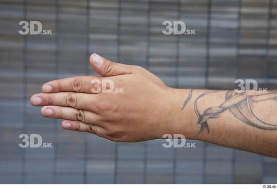 Hand Man White Tattoo Casual Chubby Street photo references