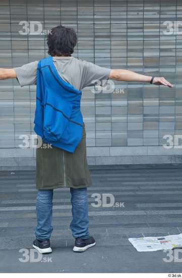 Whole Body Man T poses White Casual Slim Standing Street photo references