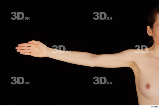 Arm Woman White Nude Slim Studio photo references