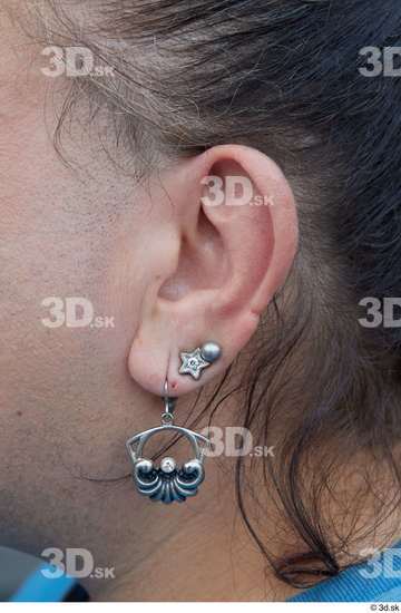 Ear Woman White Casual Chubby Street photo references