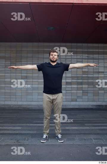 Whole Body Man T poses White Casual Slim Standing Street photo references