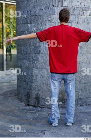 Whole Body Man T poses White Casual Slim Standing Street photo references